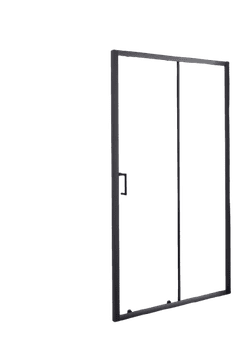 M B Tuš vrata drsna SLIDE 120X200, črni profil, prozorno steklo 6mm, 118-122/200cm