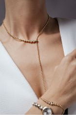 Liu.Jo Drsna pozlačena ogrlica s kristali LJ2828