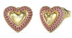Guess Čudoviti pozlačeni uhani Hearts Beloved JUBE05008JWYGPKT/U