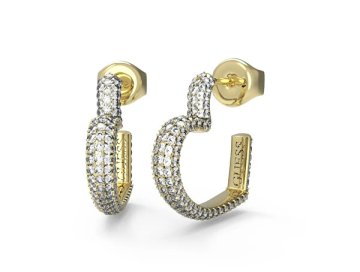 Guess Beloved obročasti uhani v obliki srca JUBE05017JWYGT/U