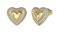 Guess Romantični pozlačeni uhani Hearts Beloved JUBE05020JWYGT/U