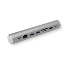 ACT AC8125 Stojalo za prenosni računalnik, aluminijasto brezstopenjsko nastavljivo po višini, snemljiva priključna postaja USB-C