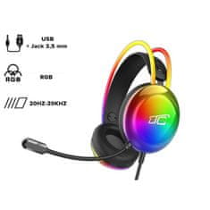 LTC Žične gaming slušalke z mikrofonom in RGB osvetlitvijo