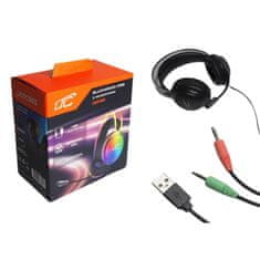 LTC Žične gaming slušalke z mikrofonom in RGB osvetlitvijo