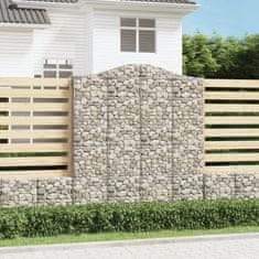 Vidaxl Obokane gabion košare 14 kos 200x30x220/240 cm pocinkano železo