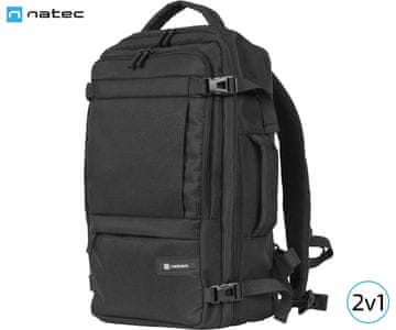 Natec Camel Lite univerzalni 2v1 nahrbtnik, raztegljiv, vodoodporen, črn