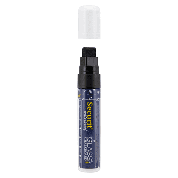 Securit by Vermes MARKER z vodoodporno tekočo kredo ČRNE barve JUMBO konica SMA820BL
