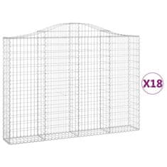 Vidaxl Obokane gabion košare 18kosov 200x30x140/160cm pocinkano železo