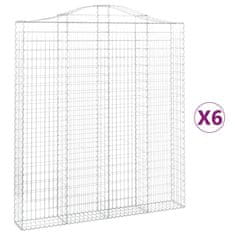 Vidaxl Obokane gabion košare 6 kosi 200x30x220/240 cm pocinkano železo