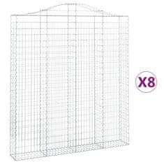 Vidaxl Obokane gabion košare 8 kos 200x30x220/240 cm pocinkano železo