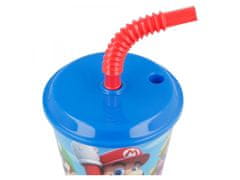 Stor Plastični lonček s pokrovom in slamico SUPER MARIO 430ml, 21430