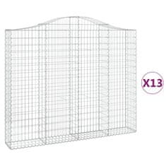 Vidaxl Obokane gabion košare 13kosov 200x30x160/180cm pocinkano železo