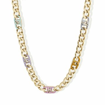 Liu.Jo Domiselna pozlačena ogrlica s kristali LJ2813