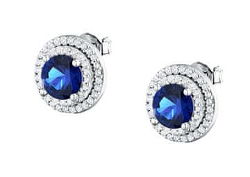 Morellato Elegantni srebrni uhani z modrim cirkonom Tesori SAIW274