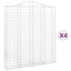 Vidaxl Obokane gabion košare 4 kosi 200x30x220/240 cm pocinkano železo