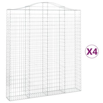 Vidaxl Obokane gabion košare 4 kosi 200x30x220/240 cm pocinkano železo