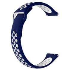 BStrap Silicone Sport pašček za Huawei Watch GT2 42mm, blue/white