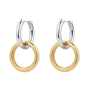 Brosway Okrogli dvobarvni jekleni uhani 2v1 Aura BAU21