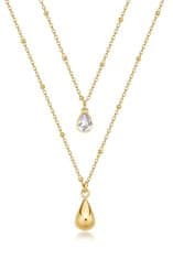 Brosway Dvojno pozlačena ogrlica Tear Drop Perfect Necklace BPC37