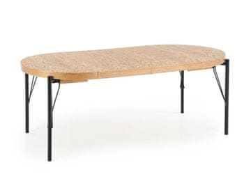 Halmar Okrogla zložljiva jedilna miza Inferno - hrast naravni / črna