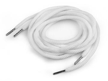 Oblačilna vrvica z zaključki za kapuco, dolžina 130 cm - bela (2 kosa)