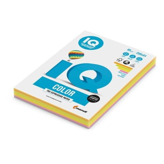 IQ Barvni papir Color A4, neonska mešanica, 80 g/m2, 200 l.