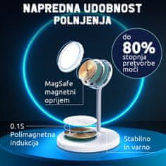 ANFIL ANFIL Brezžični polnilec 2-v-1, 15W Hitro polnjenje, MagSafe združljiv z iPhone 12/13/14/15/16 serijo in AirPods, Magnetni, Kompakten, varen in prostor prihranjen dizajn, z USB C kablom