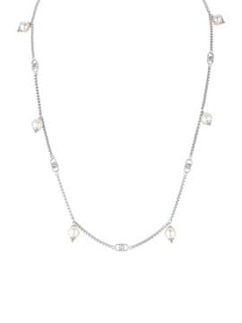 Liu.Jo Očarljiva jeklena ogrlica s sintetičnimi biseri LJ2910