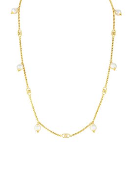 Liu.Jo Očarljiva pozlačena ogrlica s sintetičnimi biseri LJ2915