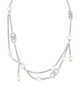 Liu.Jo Dizajnerska ogrlica s kristali in sintetičnimi biseri LJ2912