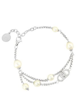 Liu.Jo Dizajnerska zapestnica s kristali in umetnimi biseri LJ2913