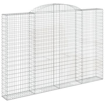 Vidaxl Obokana gabionska košara 300x30x200/220 cm pocinkano železo