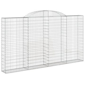 Vidaxl Obokana gabionska košara 300x30x160/180 cm pocinkano železo