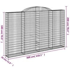 Vidaxl Obokane gabion košare 8 kosov 300x30x180/200cm pocinkano železo