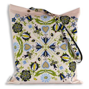 shumee Kašubska ljudska torba, srčki, impregnirana, bež