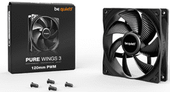 Be quiet! Pure Wings 3 ventilator, 120mm, PWM, črn (BL105)