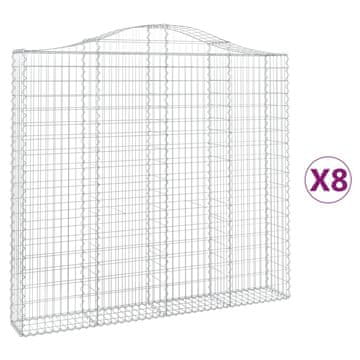 Vidaxl Obokane gabion košare 8 kosa 200x30x180/200 cm pocinkano železo