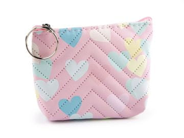 Majhna denarnica / obesek za ključe srce 10,5x8 cm - roza sv.