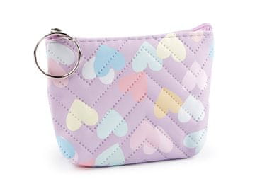 Majhna denarnica / obesek za ključe srce 10,5x8 cm - vijolična sv.