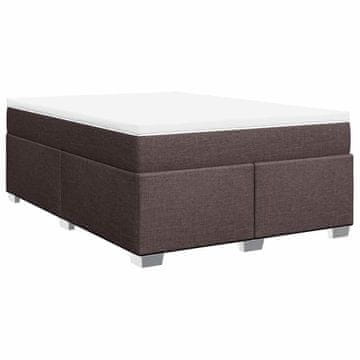 Vidaxl Box spring postelja z vzmetnico temno rjav 140x190 cm blago