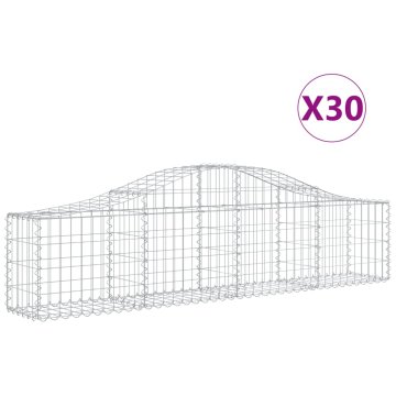 Vidaxl Obokane gabion košare 30 kosov 200x30x40/60 cm pocinkano železo