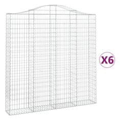 Vidaxl Obokane gabion košare 6 kosi 200x30x200/220 cm pocinkano železo