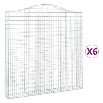 Vidaxl Obokane gabion košare 6 kosi 200x30x200/220 cm pocinkano železo