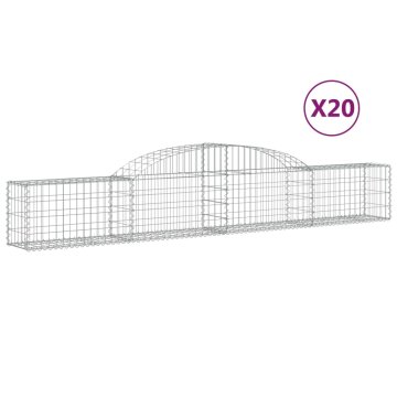 Vidaxl Obokane gabion košare 20 kosi 300x30x40/60 cm pocinkano železo