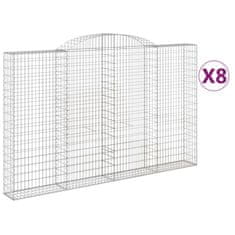 Vidaxl Obokane gabion košare 8 kosov 300x30x180/200cm pocinkano železo