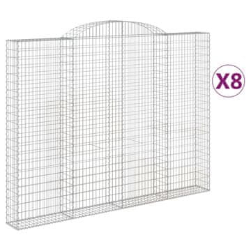 Vidaxl Obokane gabion košare 8 kosa 300x30x220/240 cm pocinkano železo