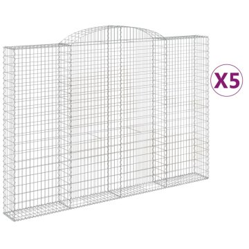 Vidaxl Obokane gabion košare 5 kosa 300x30x200/220 cm pocinkano železo