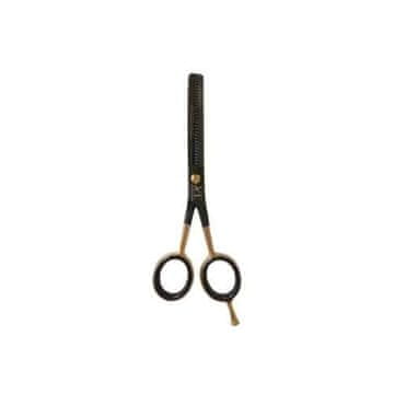 shumee PASTELL LINE 5,5" DIVA enostranske škarje za redčenje - črne - mat, zlati ročaji