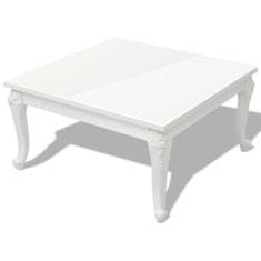 Vidaxl Klubska Mizica 80x80x42 cm Visok Sijaj Bele Barve