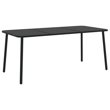 Vidaxl Vrtna miza antracitna 165x80x71 cm jeklo